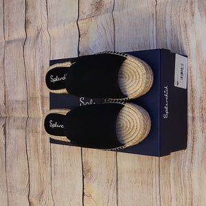 Franci Splendid Black Espadrille Slides Size 9